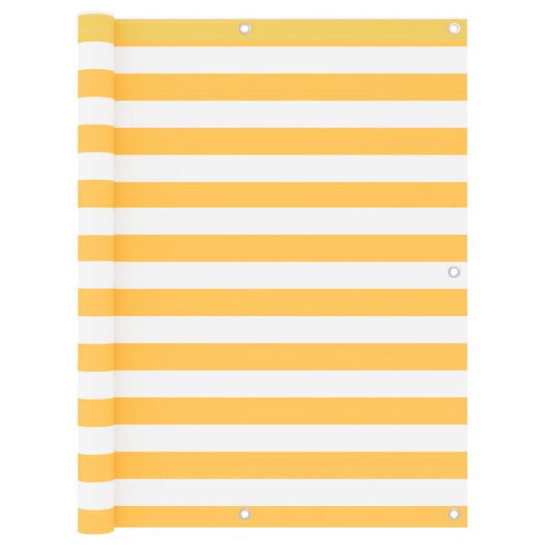 vidaXL Балконна Ширма Білий/Жовтий 120x500 см Тканина Оксфорд