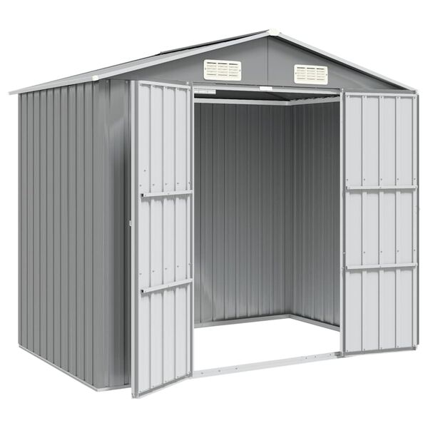 vidaXL Садовий Сарай Сірий 205x129x183 см Оцинкована Сталь