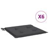 vidaXL Подушки для садових стільців 6 шт Антрацит 50х50х3 см Тканина