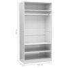 800231 vidaXL Wardrobe High Gloss White 100x50x200 cm Chipboard