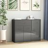 800683 vidaXL Sideboard High Gloss Grey 88x30x70 cm Chipboard