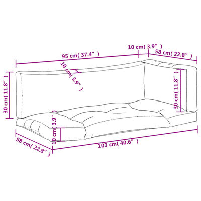 vidaXL Подушки для дивана з піддонів 3 шт Яскраво-синій