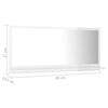 804577 vidaXL Bathroom Mirror High Gloss White 80x10,5x37 cm Chipboard