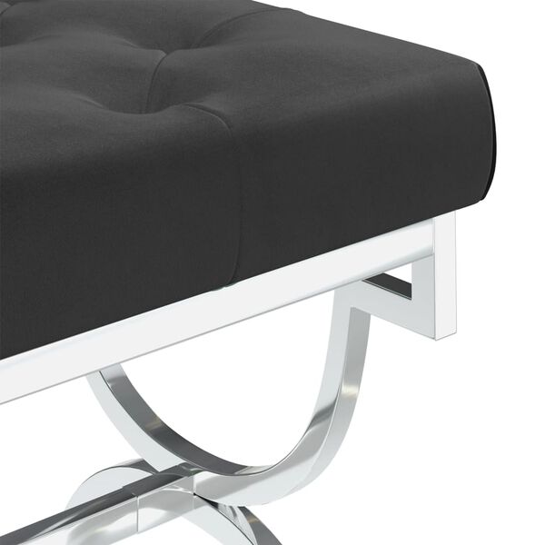 vidaXL Лавка Чорний 99 см Оксамитова Тканина і Нержавіюча Сталь