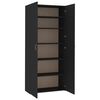 800289 vidaXL Shoe Cabinet Black 80x35,5x180 cm Chipboard
