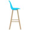 vidaXL Барні Стільці 2 шт Синій Поліпропілен і Масив Бука