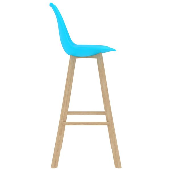 vidaXL Барні Стільці 2 шт Синій Поліпропілен і Масив Бука