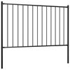 145210 vidaXL Fence Panel with Posts Powder-coated Steel 1,7x1 m Black