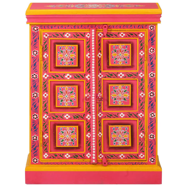 vidaXL Сервант Рожевий Ручний Розпис Масив Дерева Манго