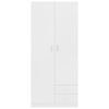 800639 vidaXL Wardrobe White 80x52x180 cm Chipboard