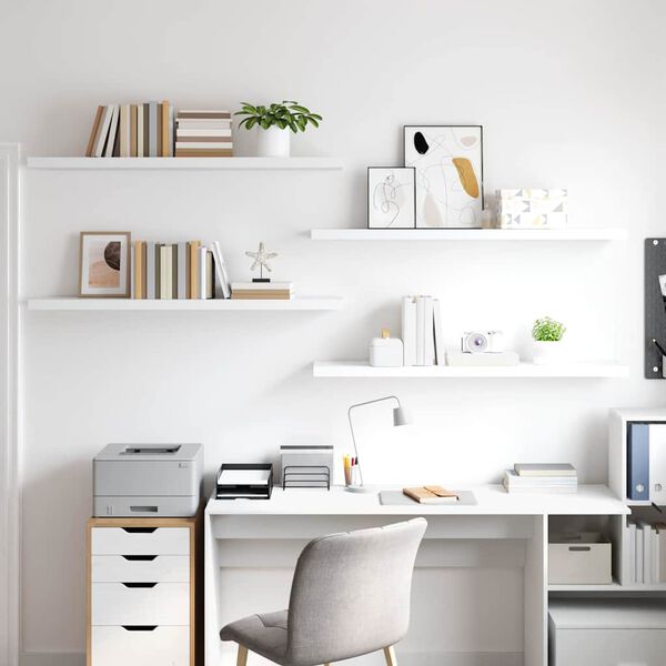 vidaXL Настінні Полиці з Прихованим Кріпленням 4 шт 120x23,5x3,8см МДФ