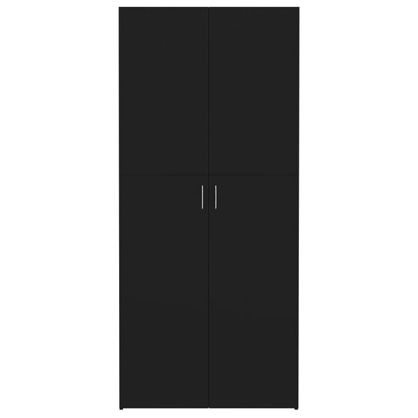 800289 vidaXL Shoe Cabinet Black 80x35,5x180 cm Chipboard