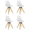vidaXL Обідні Стільці 4 шт Білий Поліпропілен і Масив Бука