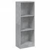 800832 vidaXL 3-Tier Book Cabinet Concrete Grey 40x24x108 cm Chipboard