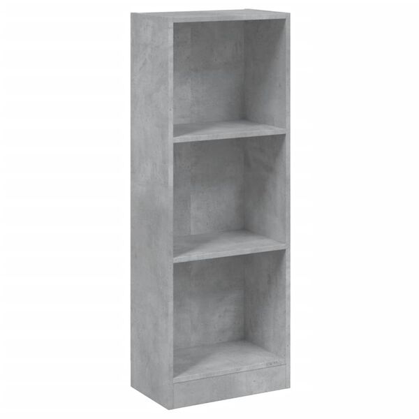 800832 vidaXL 3-Tier Book Cabinet Concrete Grey 40x24x108 cm Chipboard
