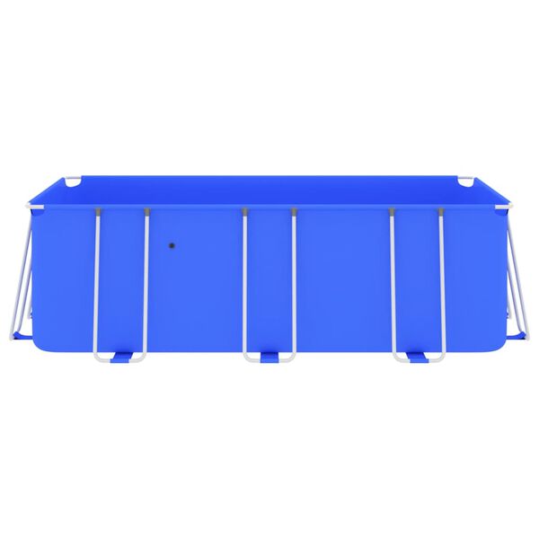 vidaXL Басейн зі Сталевим Каркасом Синій 400x207x122 см