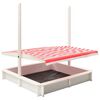 313888 vidaXL Sandbox with Adjustable Roof Fir Wood White and Red UV50