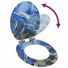 143930 vidaXL WC Toilet Seat with Soft Close Lid MDF Dolphins Design