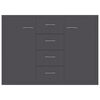 800686 vidaXL Sideboard Grey 88x30x65 cm Chipboard