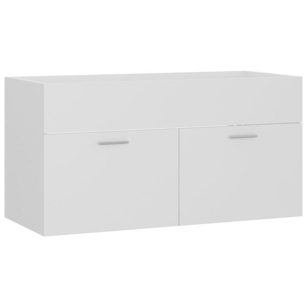 804665 vidaXL Sink Cabinet White 90x38,5x46 cm Chipboard