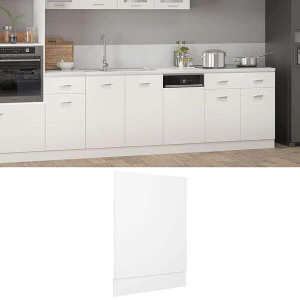 802554 vidaXL Dishwasher Panel White 45x3x67 cm Chipboard