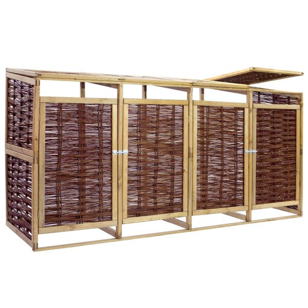 vidaXL Навіс для 4 Сміттєвих Контейнерів Сосна і Лоза