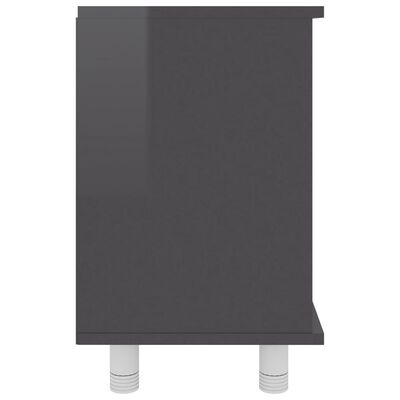 802641 vidaXL Bathroom Cabinet High Gloss Grey 60x32x53,5 cm Chipboard
