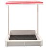 313888 vidaXL Sandbox with Adjustable Roof Fir Wood White and Red UV50