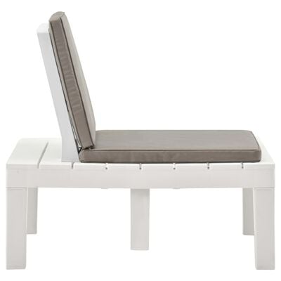 vidaXL Відпочинкове садове крісло з подушкою Білий Пластик