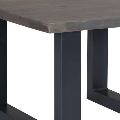 vidaXL Журнальний столик з необробленими краями Сірий 60x60x40 см Масив акації