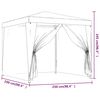48521 vidaXL Party Tent with 4 Mesh Sidewalls 2,5x2,5 m White