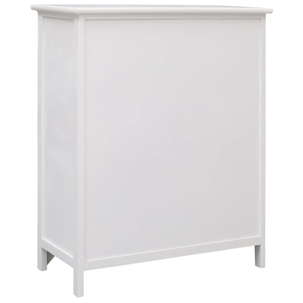 vidaXL Приставна шафа з 6 шухлядами Білий 60x30x75 см Деревина павловнії