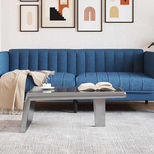 vidaXL Журнальний cтолик "Авіатор" Вінтажний cтиль Алюміній