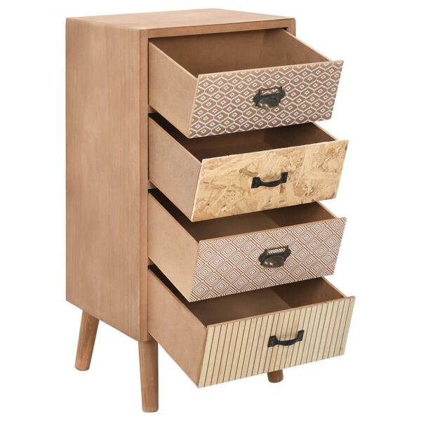 vidaXL Тумбочка на 4 шухляди Коричневий 34,5x30x74,5 см МДФ