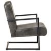 321858 vidaXL Cantilever Sofa Chair Distressed Grey Real Leather