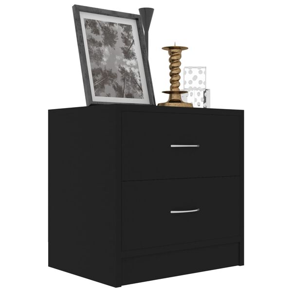801038 vidaXL Bedside Cabinets 2 pcs Black 40x30x40 cm Chipboard