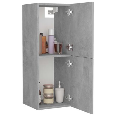 vidaXL Шафа для ванної кімнати Сірий бетон 30x30x80 см ДСП