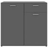 801834 vidaXL Sideboard Grey 80x36x75 cm Chipboard