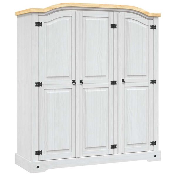282622 vidaXL Wardrobe Mexican Pine Corona Range 3 Doors White