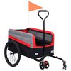 vidaXL Вантажний Велопричіп і Візок 2-в-1 XXL Червоний Сірий Чорний