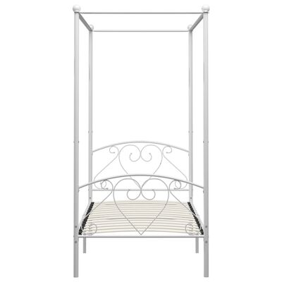 vidaXL Каркас ліжка з балдахіном Білий 100x200 см Метал