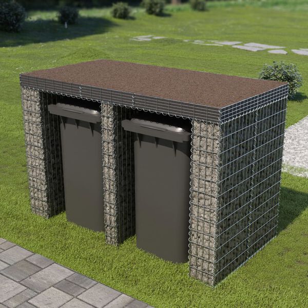 vidaXL Стіна з Габіонів для Смітників 190x100x130 см Оцинкована Сталь