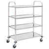 vidaXL 4-Ярусний Кухонний Візок 107x55x125 см Нержавіюча Сталь