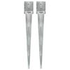vidaXL Кілочки для Ґрунту 2 шт Сріблястий 12x12х89 см Оцинкована Сталь