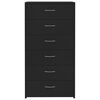 800667 vidaXL Sideboard with 6 Drawers Black 50x34x96 cm Chipboard