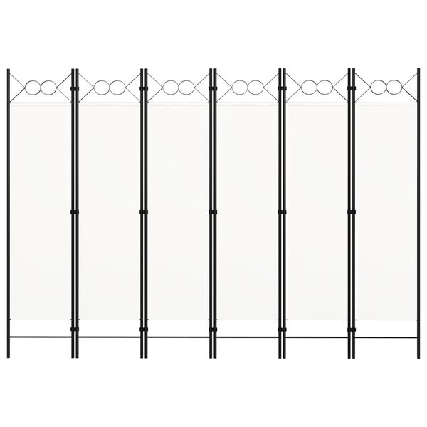 vidaXL 6-Панельна Кімнатна Перегородка Кремово-Білий 240x180 см