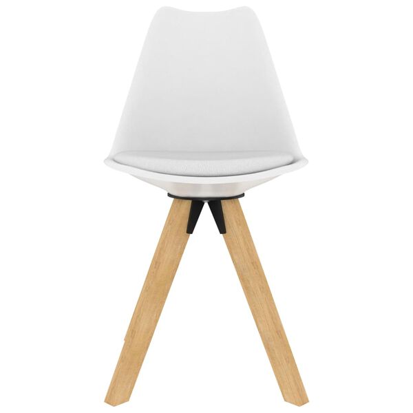 vidaXL Обідні Стільці 4 шт Білий Поліпропілен і Масив Бука