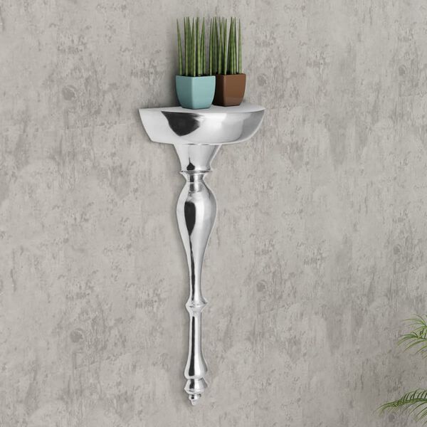 vidaXL Полиця/Консольний Столик Сріблястий 35x17x81 см Алюміній