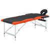 110227 vidaXL 2-Zone Foldable Massage Table Aluminium Black and Orange