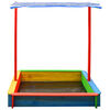313887 vidaXL Sandbox with Adjustable Roof Fir Wood Multicolour UV50